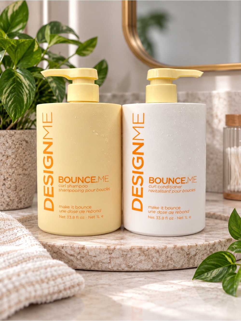 DESIGNME BOUNCE.ME Curl Shampoo & Conditioner 1L Jumbo Set